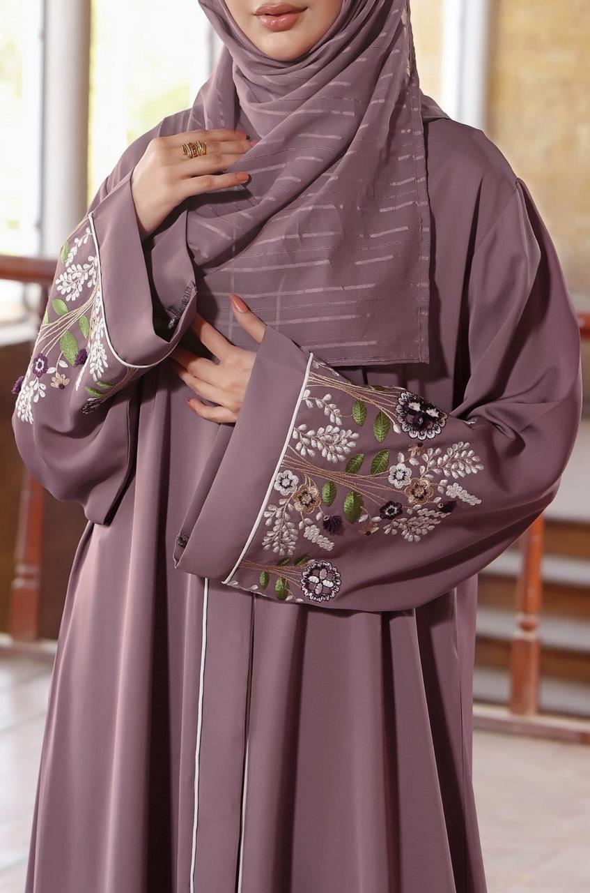 Embroidered Front Open Dress Abaya – Elegant Long Maxi Kaftan, djellaba, or jalabiya Made from Jazz, Crepe, Georgette | Islamic