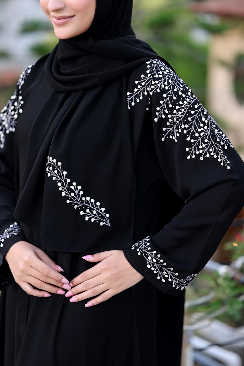 Timeless Front Open Dress Abaya – Elegant Long Maxi Kaftan, djellaba, or jalabiya Made from Jazz, Crepe, Georgette | Islamic