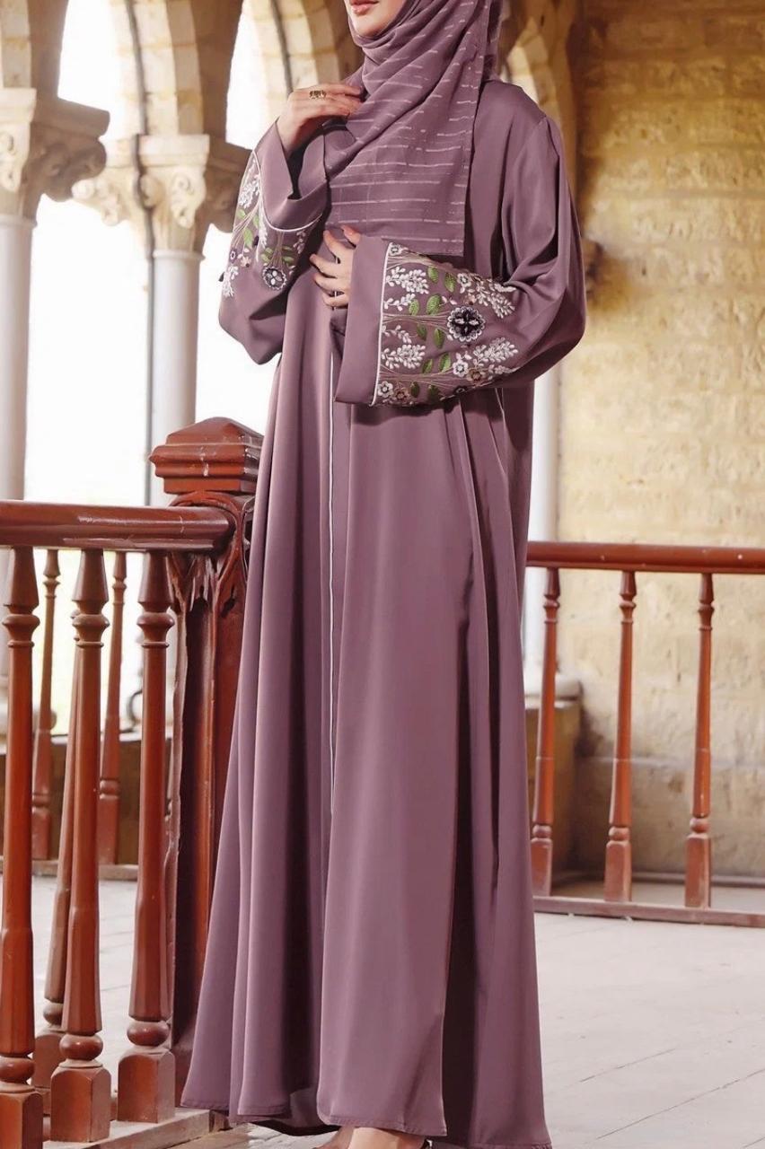 Embroidered Front Open  Dress Abaya – Elegant Long Maxi Kaftan, djellaba, or jalabiya Made from Jazz, Crepe, Georgette | Islamic