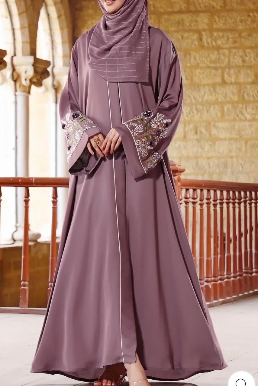 Embroidered Front Open  Dress Abaya – Elegant Long Maxi Kaftan, djellaba, or jalabiya Made from Jazz, Crepe, Georgette | Islamic