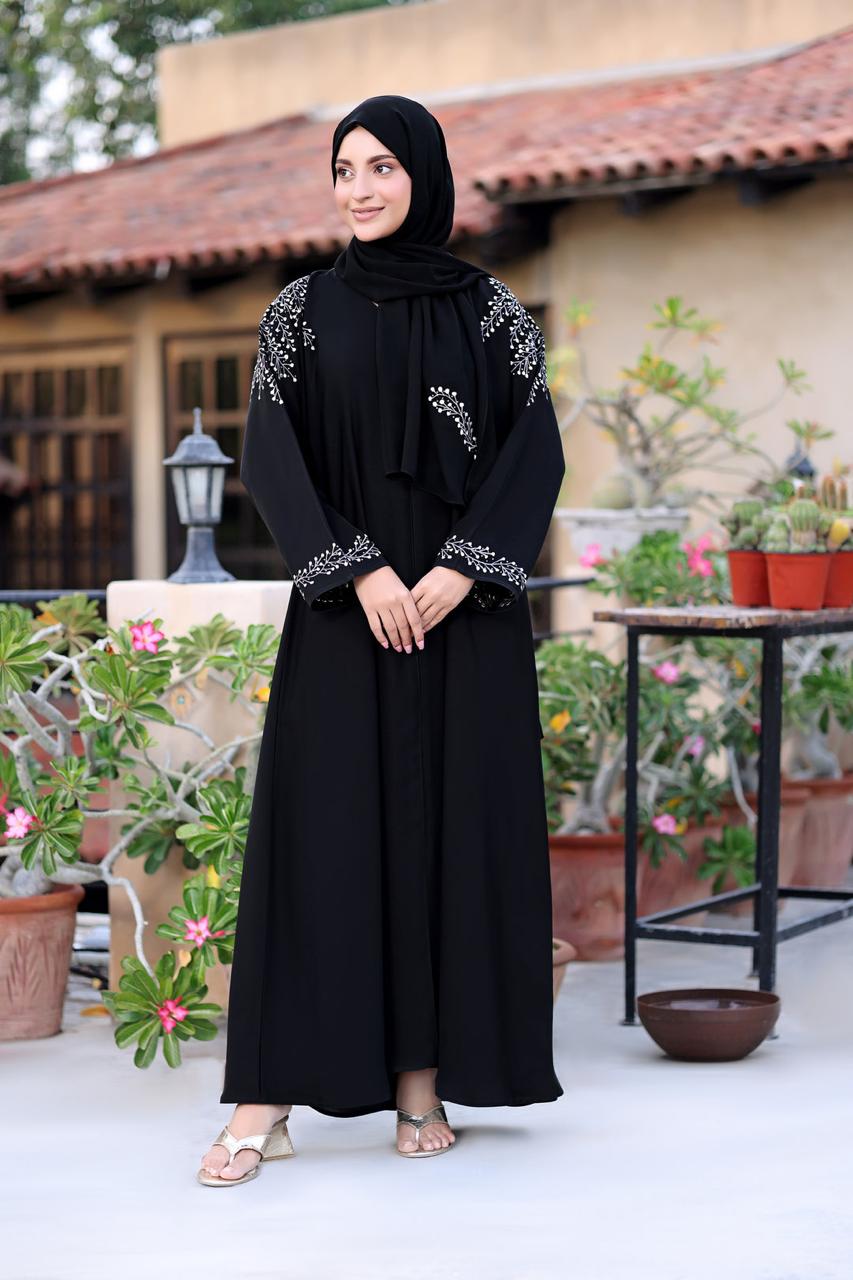 Timeless Front Open  Dress Abaya – Elegant Long Maxi Kaftan, djellaba, or jalabiya Made from Jazz, Crepe, Georgette | Islamic