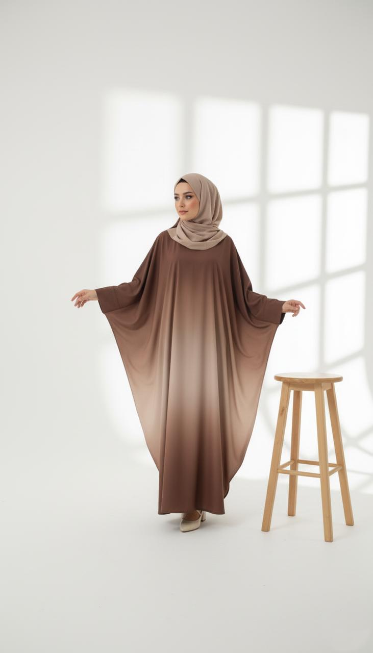 Elegant Urban Brown Dress Abaya – Elegant Long Maxi Kaftan, djellaba, or jalabiya Made from Jazz, Crepe, Georgette | Islamic