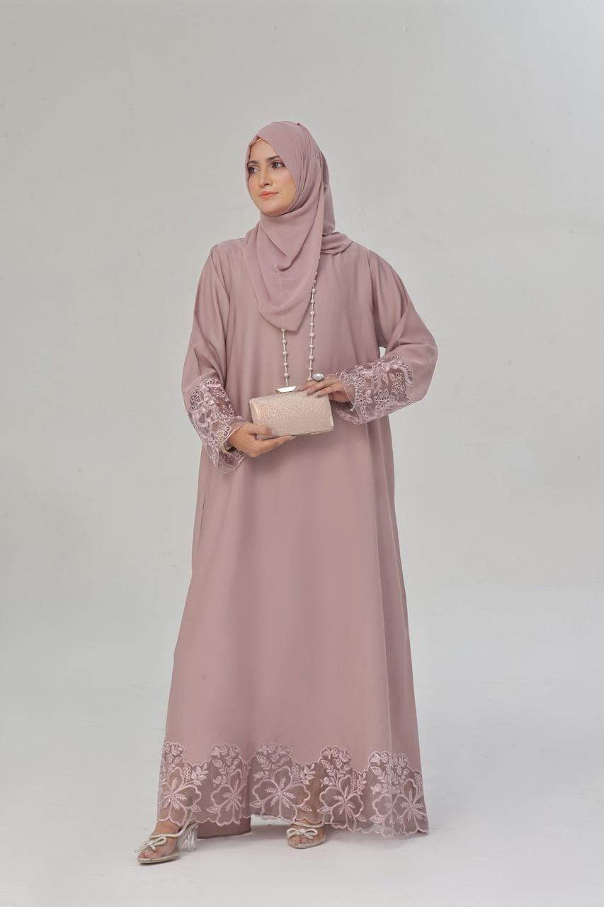 Elegant Pink Maxi Abaya – Elegant Long Maxi Kaftan, djellaba, or jalabiya Made from Jazz, Crepe, Georgette | Islamic