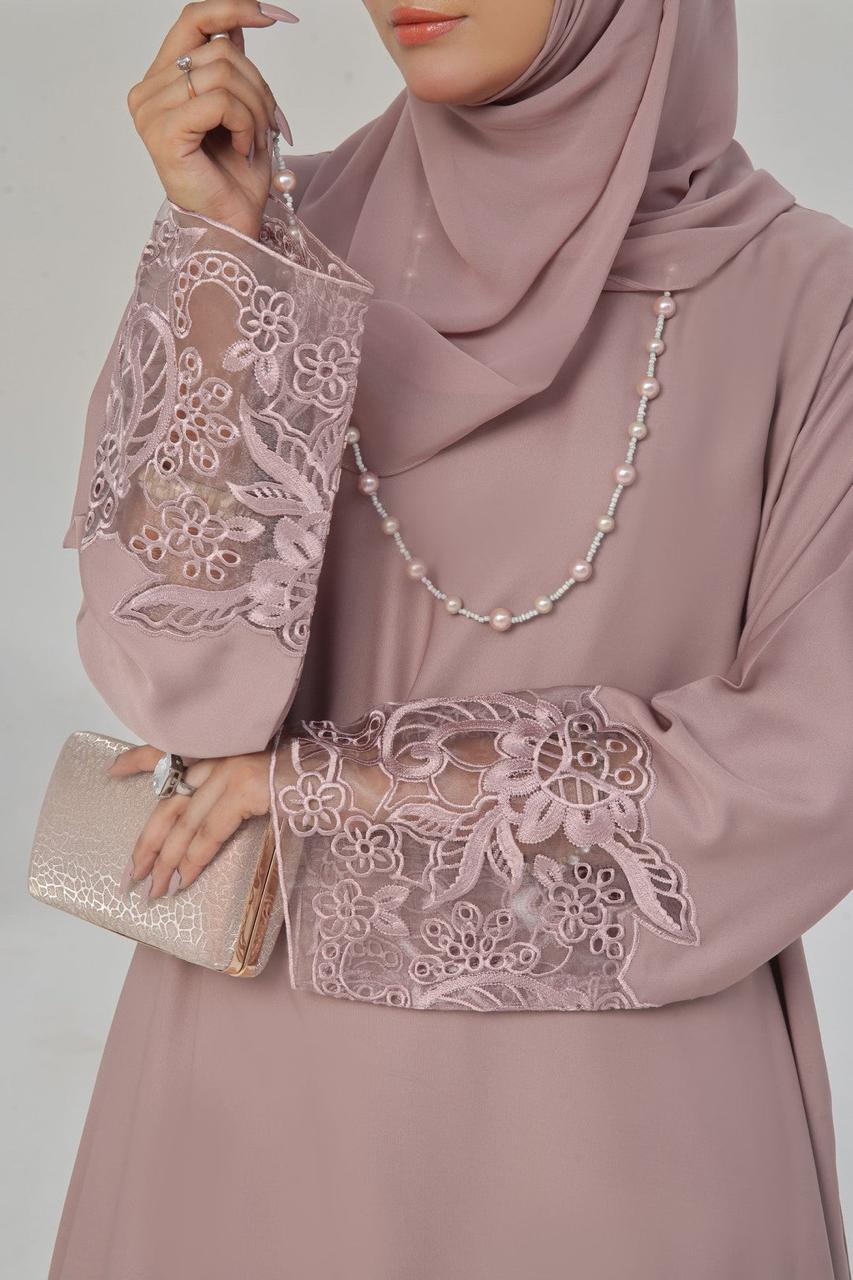 Elegant Pink Maxi Abaya – Elegant Long Maxi Kaftan, djellaba, or jalabiya Made from Jazz, Crepe, Georgette | Islamic
