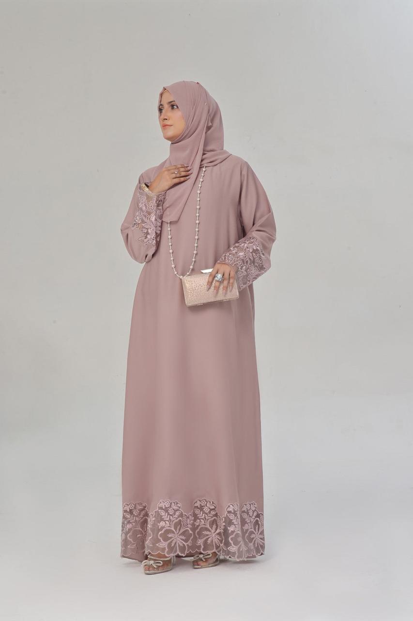 Elegant Pink Maxi Abaya – Elegant Long Maxi Kaftan, djellaba, or jalabiya Made from Jazz, Crepe, Georgette | Islamic