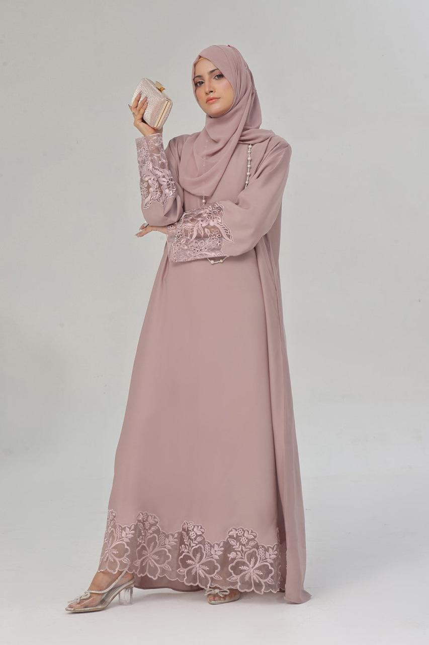 Elegant Pink Maxi Abaya – Elegant Long Maxi Kaftan, djellaba, or jalabiya Made from Jazz, Crepe, Georgette | Islamic